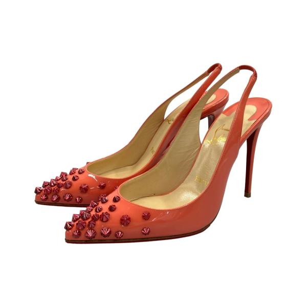 美品 クリスチャンルブタン ポインテッドトゥスリングバックパンプス  