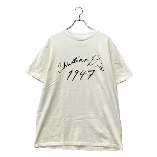Christian Dior 1947 ロゴ刺繍 Tシャツ クリスチャンディオール Handwritten 1947 コットンジャージー Tシャツ