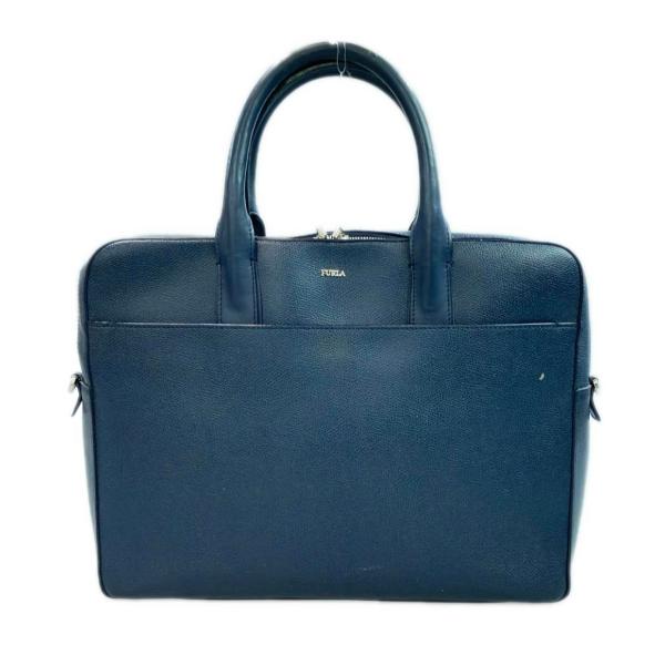 FURLA メルキュリオ LEON掲載 2way ネイビー レザービジネスバッグ FURLA メルキュリオ ビジネスバッグ ブリーフケース シボ革 ネイビー