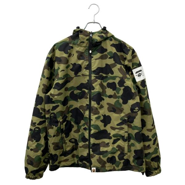 アベイシングエイプ ナイロンジャケット カモフラージュ柄 ブラック 猿顔ロゴ リバーシブル 17SS 1ST CAMO HOODIE JACKET 001LJD801002X メンズ SIZE M A BATHING APE アベイシングエイプ ナイロンジャケット カモフラージュ柄 ブラック 猿