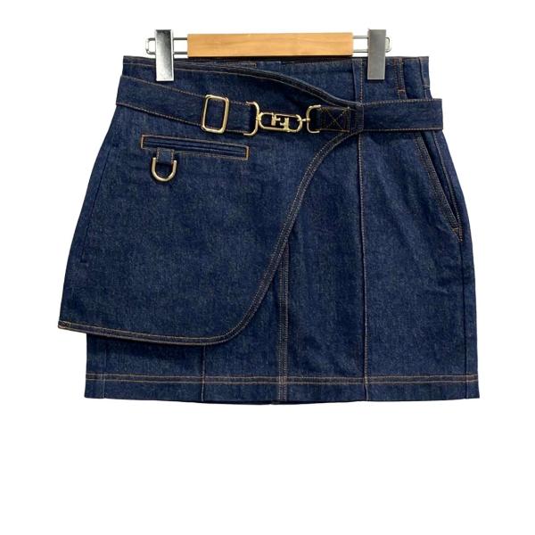 FENDI フェンディ デニムスカート vintage ビンデージ　希少デザイン デニムスカート デニム ライトブルー | Fendi