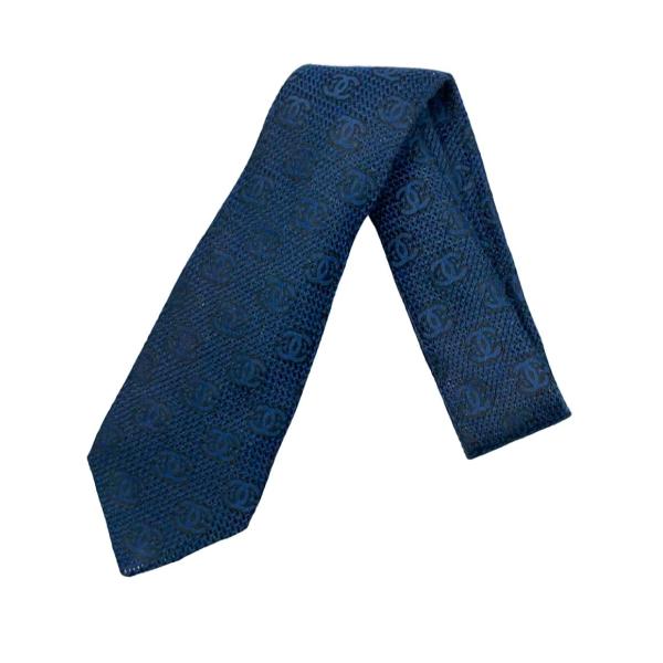 シャネル ネクタイ シルク カシミア ココマーク メンズ CHANEL 中古