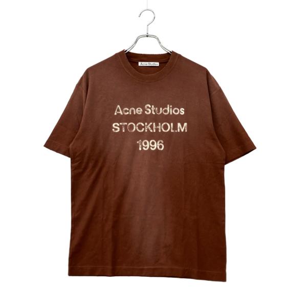 アクネ ストゥディオズ 半袖Tシャツ スプレーヴィンテージ 加工 ロゴ