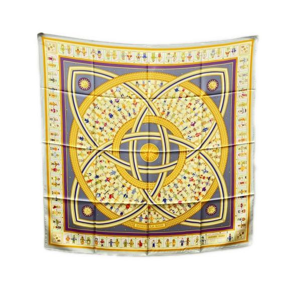 美品◇エルメス カレ90スカーフ DONNER LA MAIN シルク オレンジ 美品◇エルメス カレ90スカーフ DONNER LA MAIN シルク オレンジ