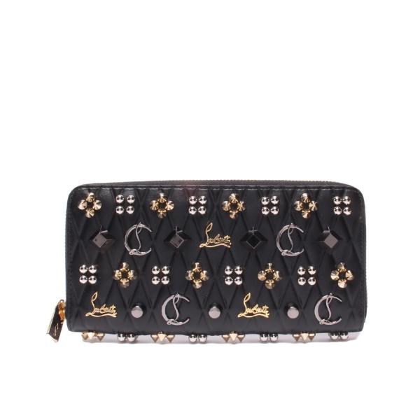 美品 クリスチャンルブタン ラウンドファスナー長財布 スタッズ