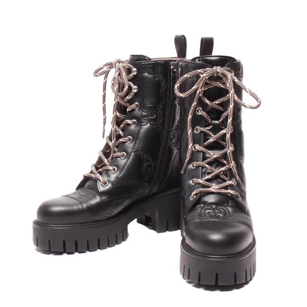 美品 グッチ ショートブーツ サイドジップアップ 718386 レディース