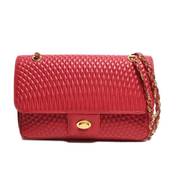 バリー チェーン レザー ショルダーバッグ キルティング ダブル