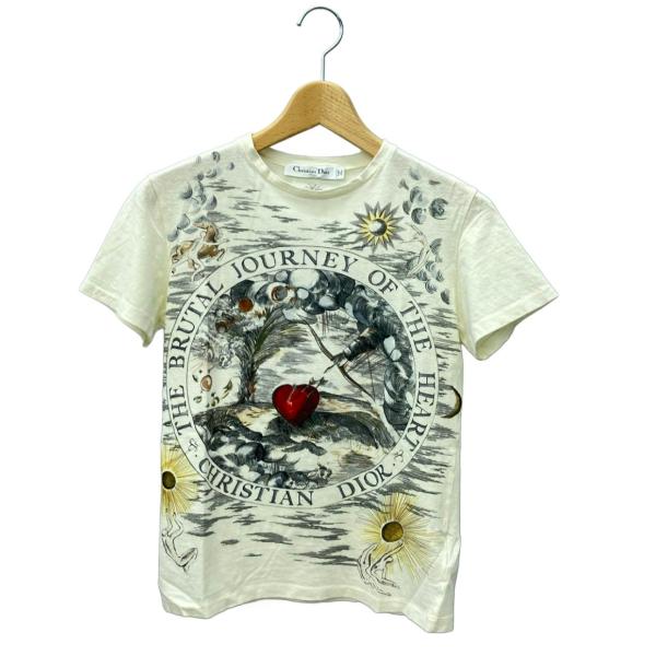 美品 クリスチャンディオール 半袖Tシャツ ハート レディース SIZE XS
