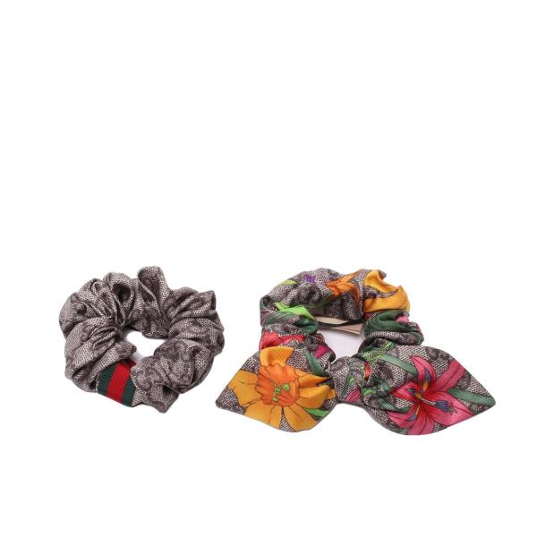 美品 グッチ シュシュセット シルク100% 髪留め レディース 美品 グッチ シュシュセット シルク100% 髪留め レディース