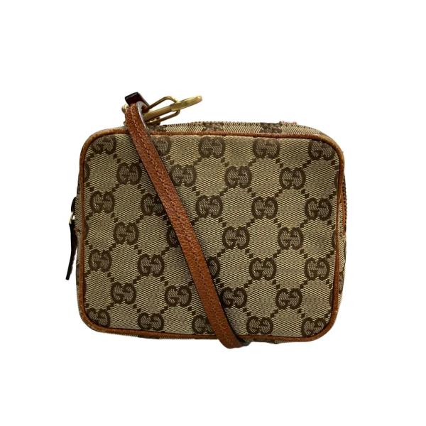 GUCCI　グッチ　GGキャンバス カーフ レザー 本革　ショルダー バッグ グッチ ショルダーバッグ 斜め掛け GGキャンバス 120978 1956