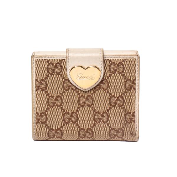 ✨箱付✨GUCCI グッチ 二つ折り財布　GG柄 ベージュ×ブラウン　Wホック 訳あり グッチ Wホック二つ折り財布 GGキャンバス 203548 2091