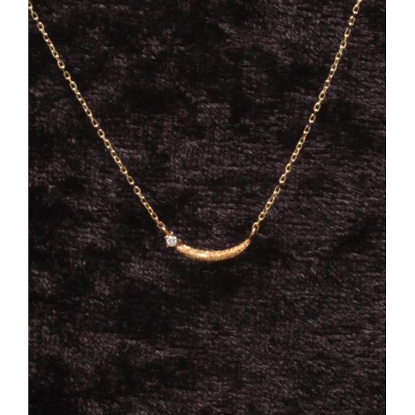 美品 ete エテ K10 ネックレス 保存袋付き アクセサリー ete ネックレス K10YG レイヤー クレセントムーン レディース