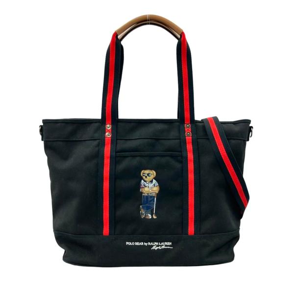 美品 ポロ・ラルフローレン 2way ポロベアキャンバストートバッグ