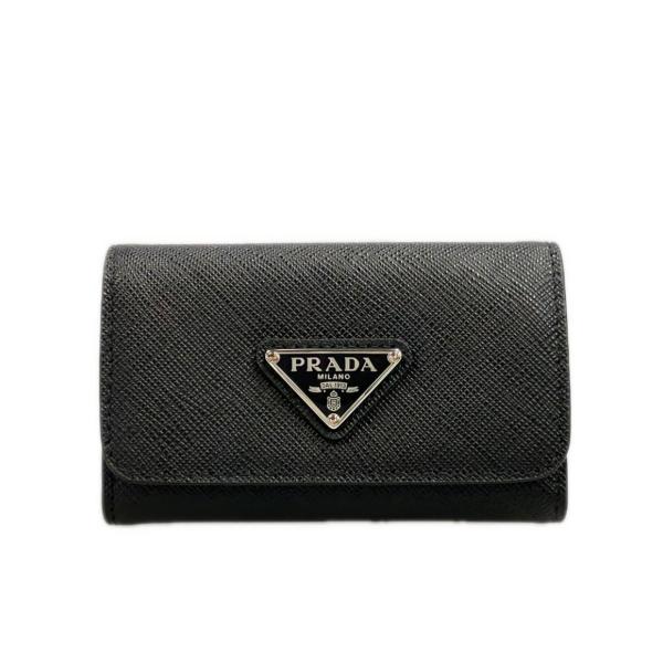 美品 プラダ 4連キーケース キーリング付き サフィアーノ 1PG004 メンズ レディース PRADA 美品 プラダ 4連キーケース キーリング付き サフィアーノ 1PG004