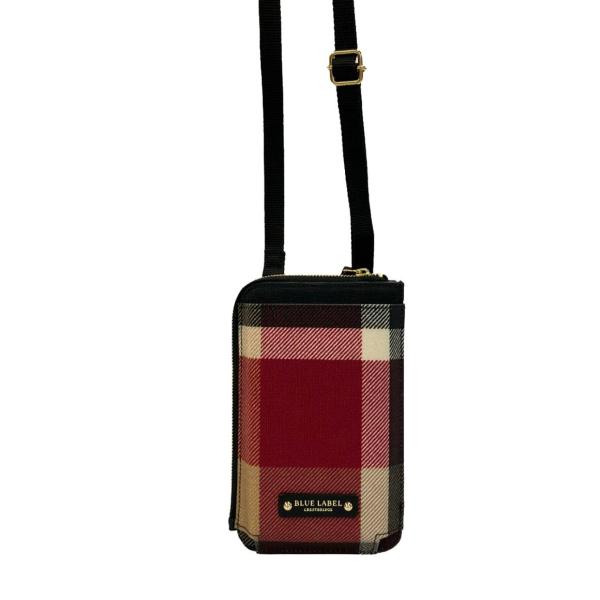 ブルーレーベルクレストブリッジ　スマホポシェット　ショルダー クレストブリッジチェックPVCスマホポシェット