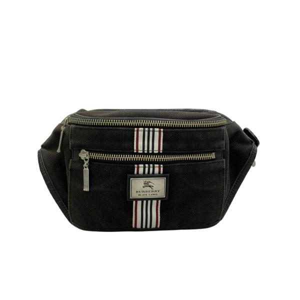花道 バーバリーブラックレーベル ボディバッグ ブラック レザー シボ 花道様専用 バーバリーブラックレーベル ボディバッグ ブラック レザー
