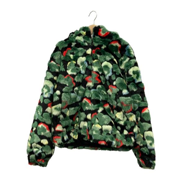 美品 デジグアル エコファーカモジャケット ファーコート レディース