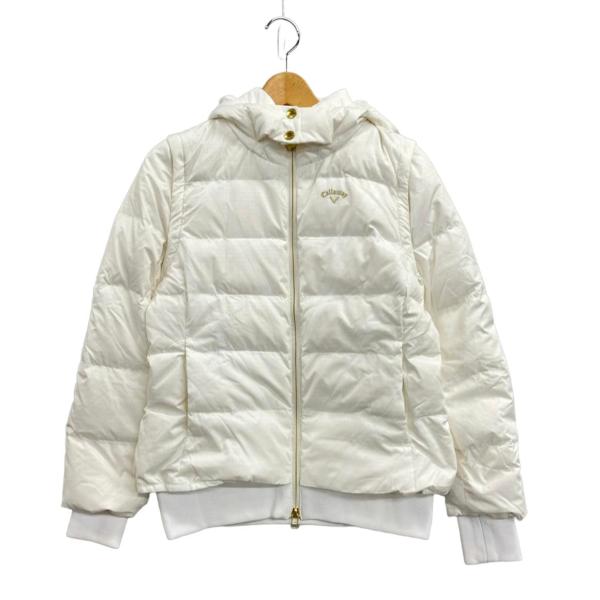 【未使用新品タグ付き】Callaway フード付きジャケット ロング ホワイト キャロウェイ ダウンジャケット レディース SIZE M (M) Callaway