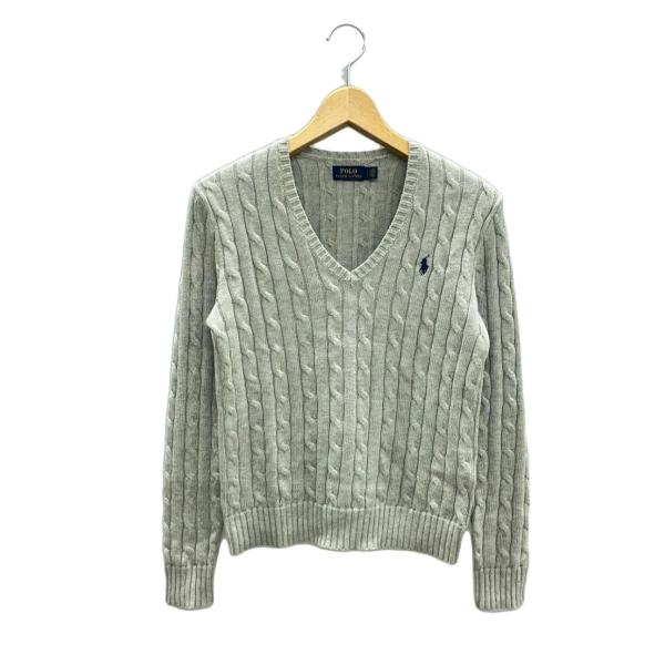美品 ポロ・ラルフローレン Vネックケーブルニットセーター