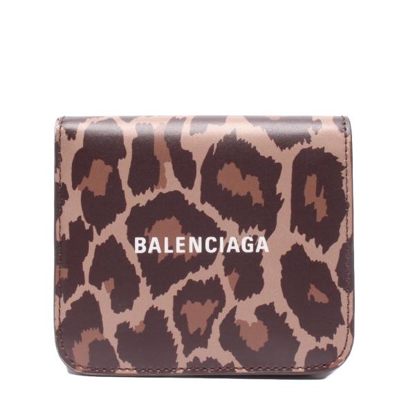 バレンシアガ 二つ折り財布 レオパード柄 レディース BALENCIAGA 中古