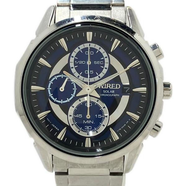 セイコー 腕時計 WIRED ワイアード ソーラー ブルー V176-0AK0 メンズ