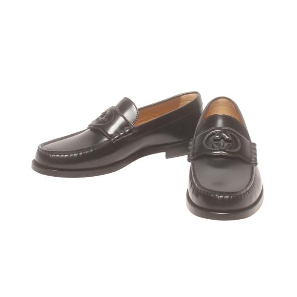 美品 グッチ ローファー インターロッキング 738470 メンズ SIZE 8 1/2