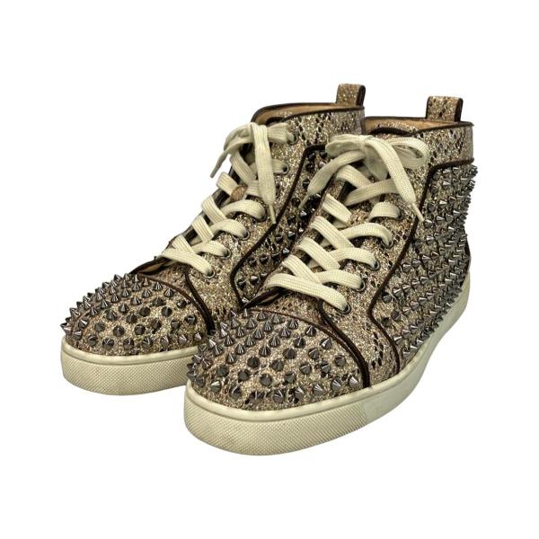 クリスチャンルブタン ハイカットスニーカー スタッズ グリッターラメ  
