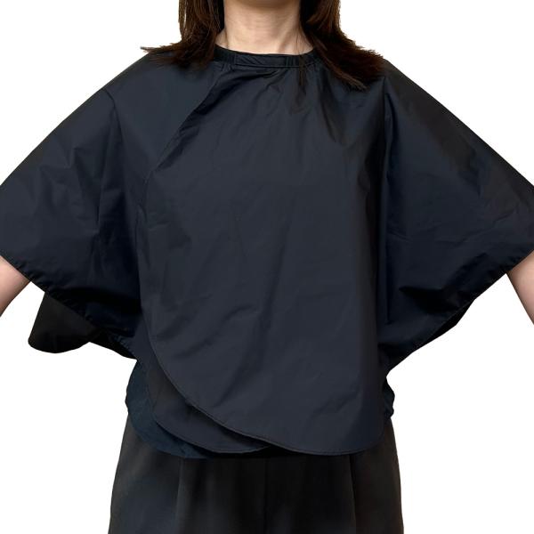 毛染め用防水ケープ ヘアカラー専用ケープ 白髪染め カラートリートメント用 汚れ防止 防水 セルフカラー 美容室仕様