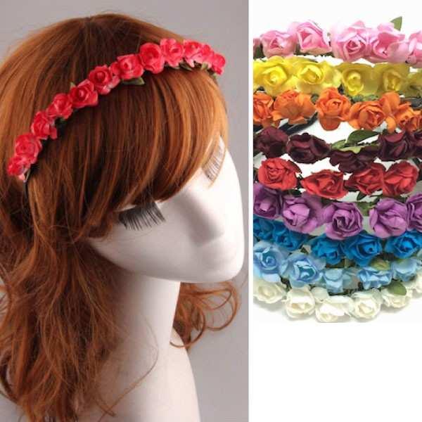 造花 細身 カチューシャ ヘアアクセ カラフル 花冠 ヘッドドレス オシャレ レイ フラガール フラ ダンス 結婚式 イベント 今コレ ファンシーアクセのhumming F 通販 Yahoo ショッピング