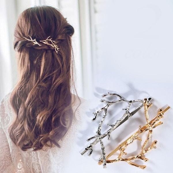 トナカイの角モチーフのお洒落なヘアピン ヘアクリップ 髪飾り ゴールド シルバー メタル 珊瑚 クリスマス ファンシーアクセのhumming F 通販 Yahoo ショッピング