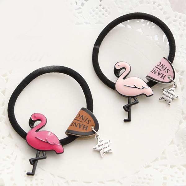ヘアゴム フラミンゴ ヘアアクセサリー メタルチャーム レディース ヘアアクセサリー 夏 カラフル 可愛い ファンシーアクセのhumming F 通販 Yahoo ショッピング