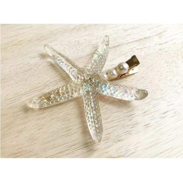 ヘアクリップ ヒトデ パール ラメ スターフィッシュ キラキラ かわいい マーメイド ヘアアクセ 浴衣 夏 海 ファンシーアクセのhumming F 通販 Yahoo ショッピング