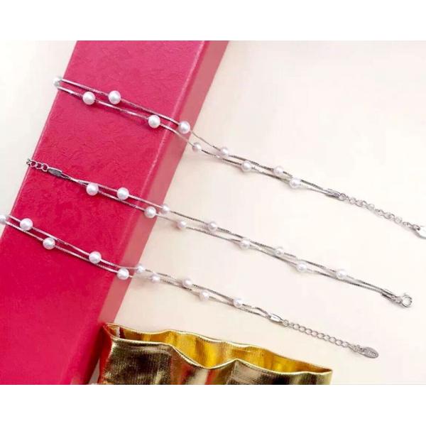 送料無料 パール ブレスレット STERLING SILVER レディース アクセ