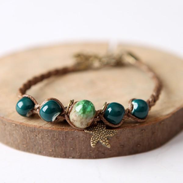 陶磁器 ビーズ ブレスレット スターフィッシュ アンティーク調 陶器 磁器 鈴 海 ヒトデ ブレス 大人可愛い お洒落 プレゼント 小物 ファンシーアクセのhumming F 通販 Yahoo ショッピング