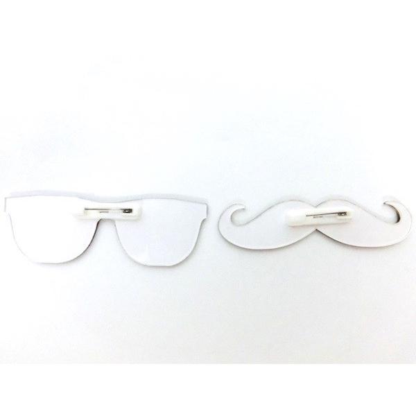 ヒゲ、サングラスアクリルバッジ