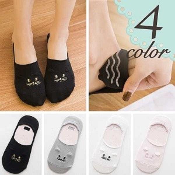 猫の刺繍が可愛い スニーカー ソックス カバー 靴下 レッグウェア 猫 刺繍 滑り止め 無地 カジュアル レディース ファンシーアクセのhumming F 通販 Yahoo ショッピング