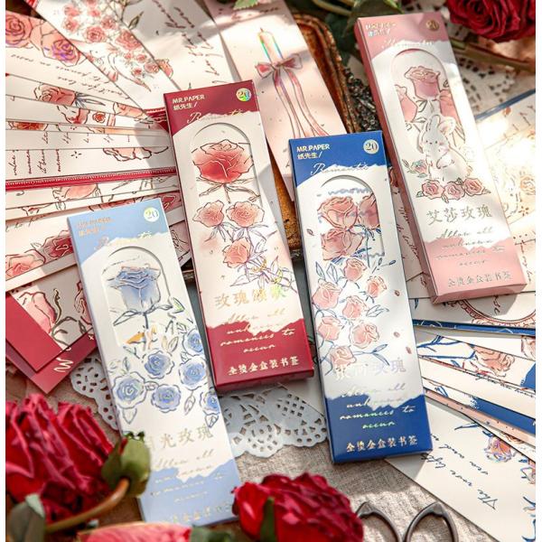 ※お急ぎの場合は、ご注文時に※※＜宅配便＞をご選択ください（有料）※薔薇の箔押しブックマーク 20枚セット しおり ブックマーク カード美しさと実用性を兼ね備えた、薔薇の箔押しブックマークの20枚セットです！このブックマークは、華やかな薔薇...