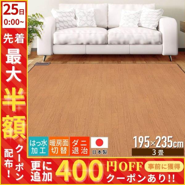 TEKNOS（テクノス） ホットカーペット 3畳 フローリング調 カーペット 