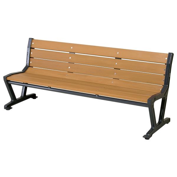 ■背・座表面：ASA樹脂■背・座内部：ABS樹脂（再生100％）■脚部：鉄鋳物　粉体塗装■備考：アンカーボルト用穴あり（穴径φ12mm）■機能：屋外使用可能■サイズ：W1800×D580×H770（SH385）■補足：お客様組立品／屋外使用...