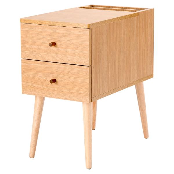 ■本体：パーティクルボード（強化シート貼り）■取手、脚部：天然木、ラッカー塗装■引出し：A4サイズ対応■重量：9.5kg■サイズ：W300×D515×H540■補足：お客様組立品北海道、沖縄、離島及び中継を伴う場合は、追加送料が必要ですので...