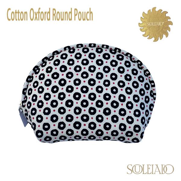 SOULEIADO Cotton Oxford Round Pouch コットンオックス ラウンドポーチ ブラック系 コスメ 小物入れ フランス TOMORROWLAND 正規販売店