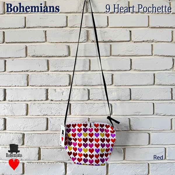 9 HEART POCHETTE RED 9ハート ポシェット レッド ショッピング BOHEMIANS ボヘミアンズ 日本製