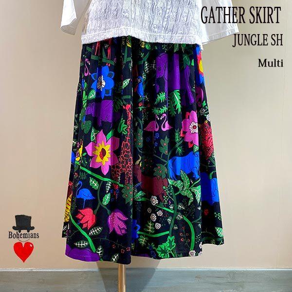 BOHEMIANS（ボヘミアンズ） JUNGLE SH GATHER SKIRT MULTI ジャングル