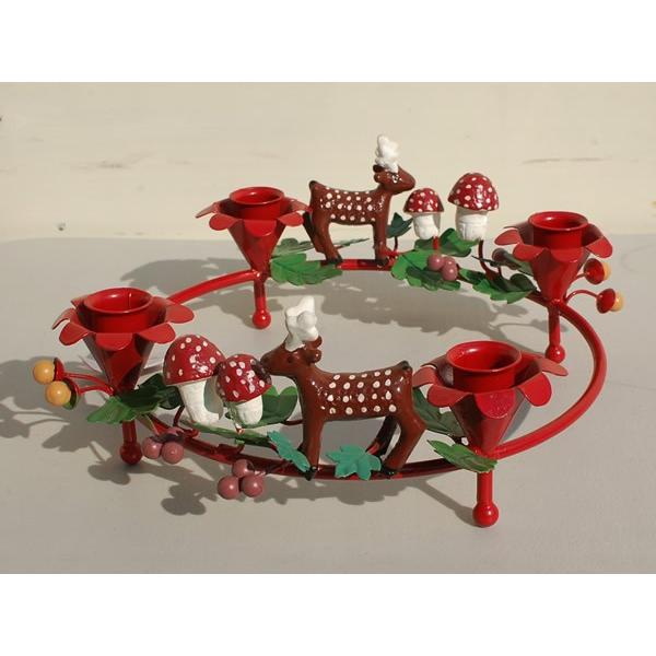 rice ライス メタルキャンドルホルダー トナカイ レッド ロウソク立て