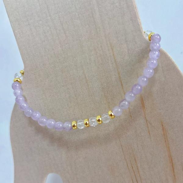 ラベンダーアメジスト  4.5mm　クリスタル　紫水晶  パワーストーン ブレスレット