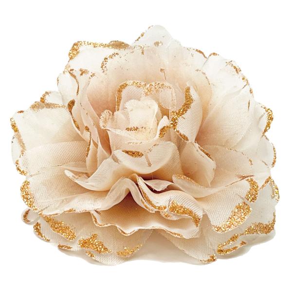 淡いオレンジ薔薇コサージュ付きミラー