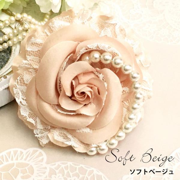 ②布花　オールドローズと春の小花のコサージュ・アンティークレー　卒業式入学式 6dab8ca7752a900c6e74f39f5c27fd