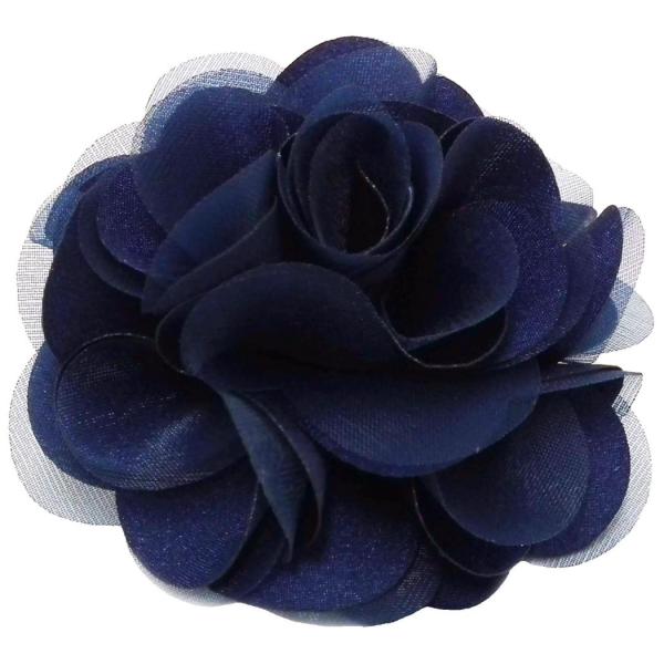 小さいコサージュ くしゅくしゅ サテンシフォン ボリューム ネイビー 9f-08 フォーマル レディース 結婚式 ギフト