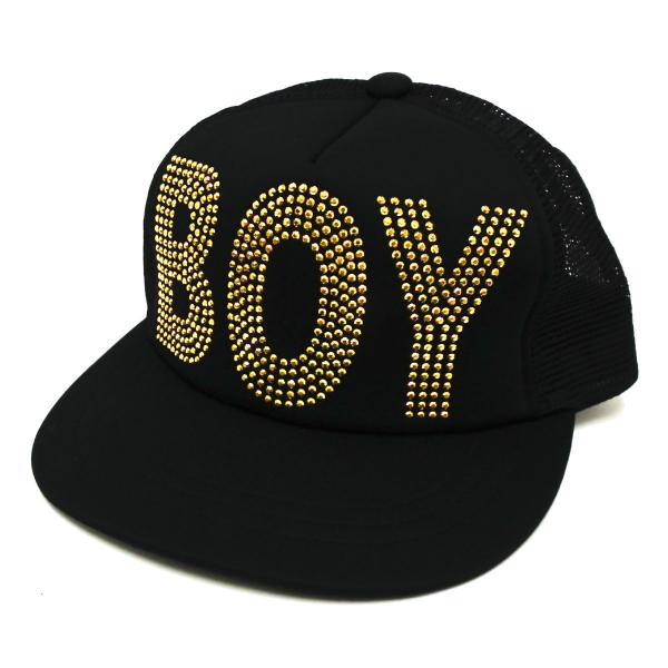 キャップ メッシュ 帽子 BOY＆GIRLロゴ アンダーバイザー ブラック
