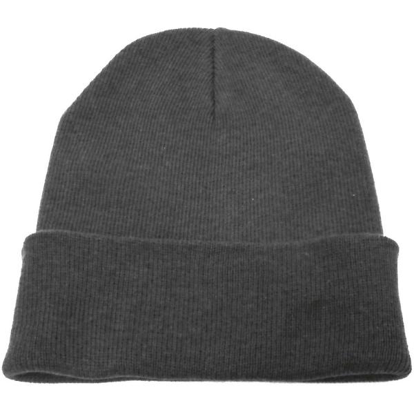 アクリル ニットキャップ 秋冬 グレー 帽子 無地 ニット帽